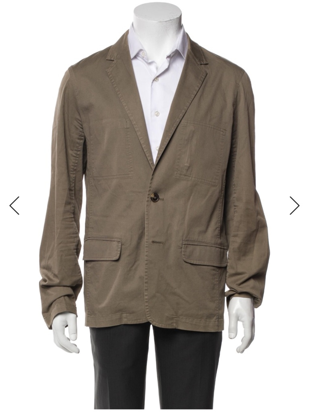 Men's Lightweight Olive Shirt Jacket with Notch Lapel
